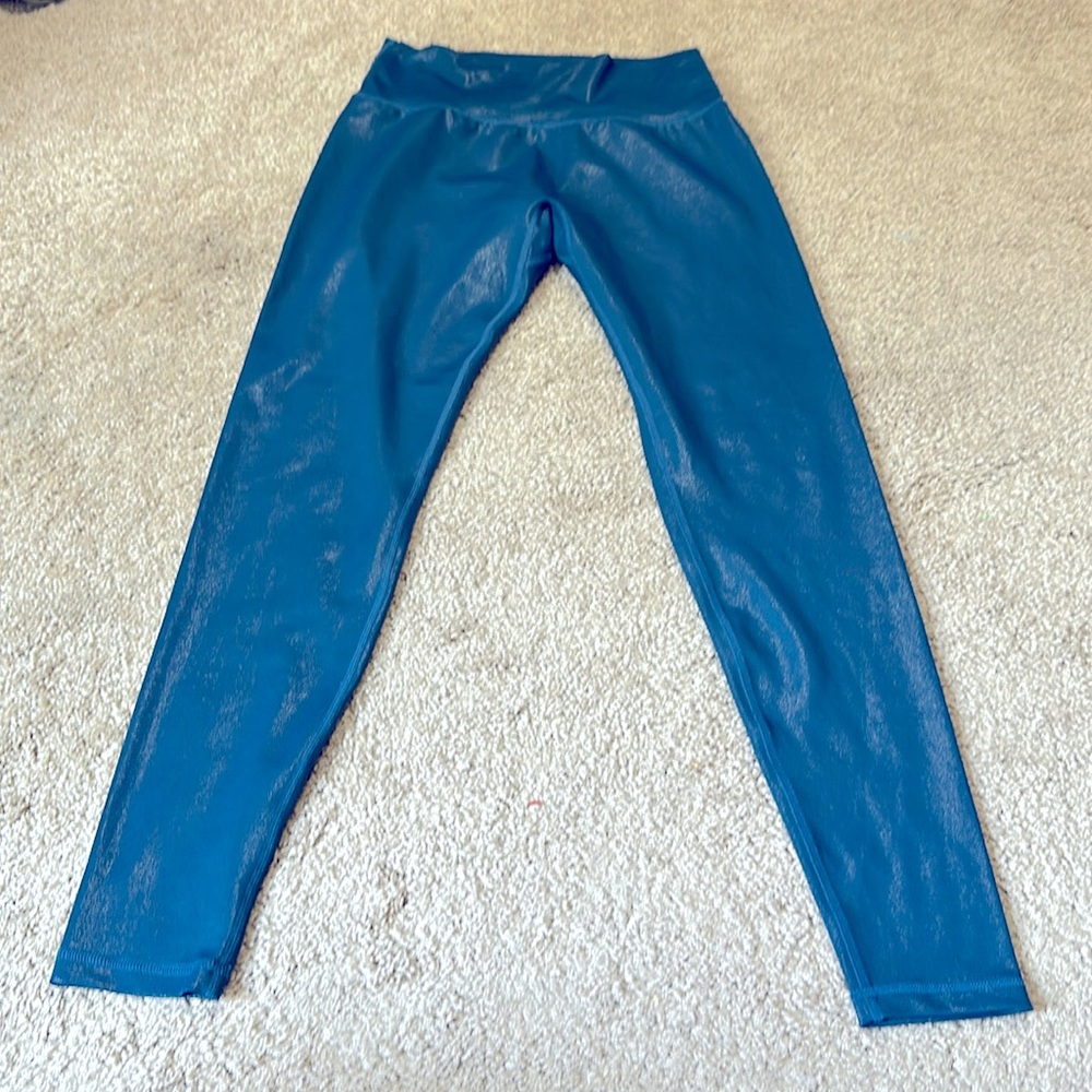 BuffBunny Shiny Teal Blue High-Waist Leggings